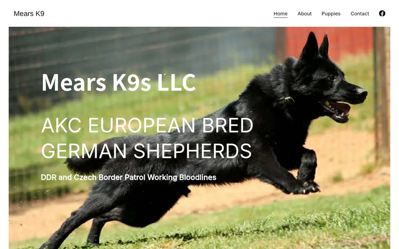 Home page of the Mears K9 website